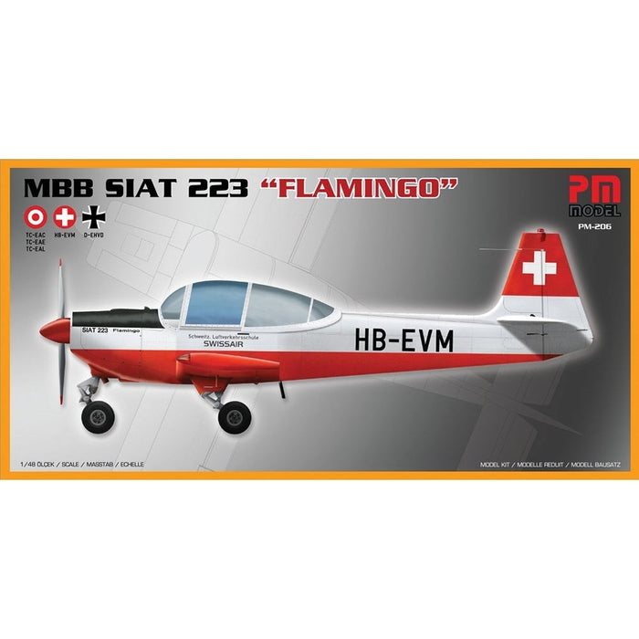 PM Model 206 1:72 MBB Siat-223 Flamingo Civil Trainer Aircraft