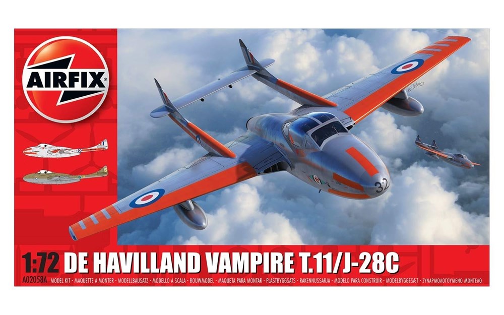 XX Airfix A02058A 1:72 deHavilland Vampire T.11 / J-28C