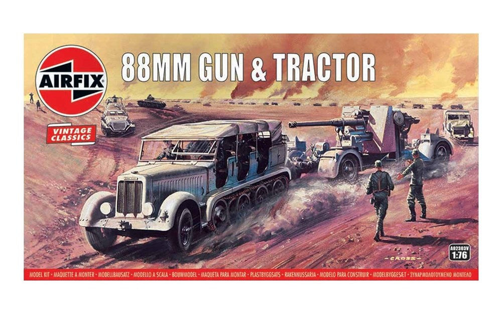 Airfix A02303V 1:76 88mm Gun &amp; Tractor - Vintage Classics