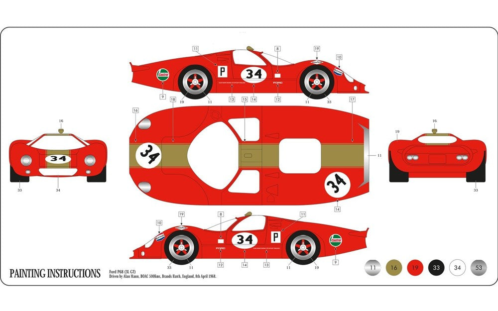 Airfix A55308 1:32 Ford 3 Litre GT - Large Starter Set - Potentially Faulty Paints/Glue (No guarantee on paint - Sold AS-IS)