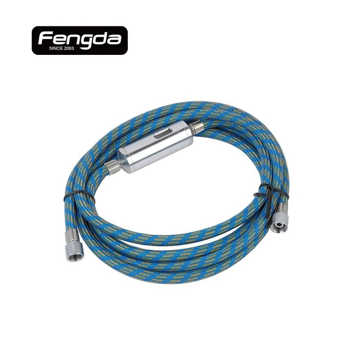 Fengda AC-326 Premium Airbrush Compressor w/Tank & BD-180K Dual-action Airbrush Combo Kit - also includes Cleaning Tools and 3m Braided Hose