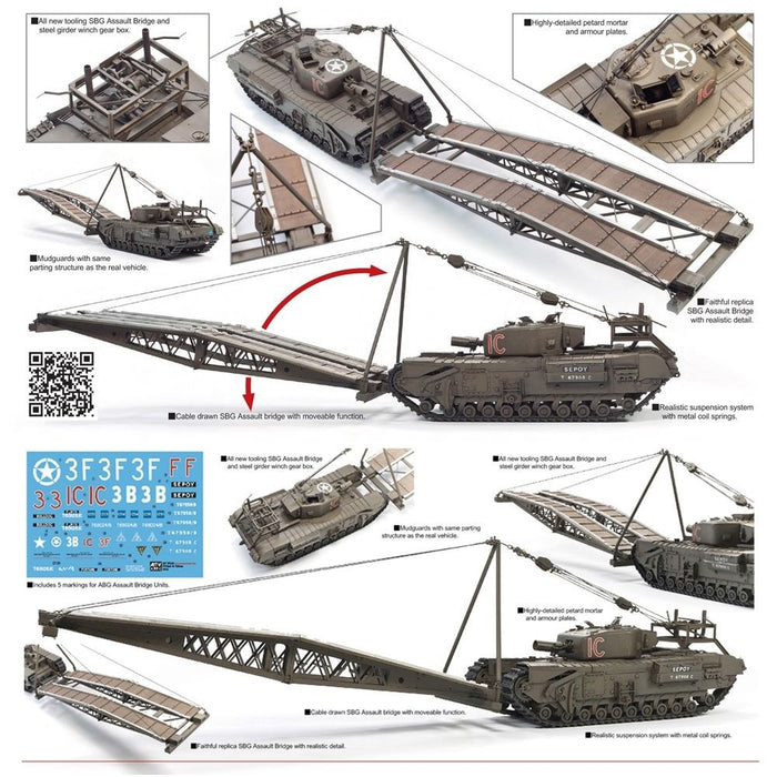 AFV Club 35342 1:35 British Army Churchill Mk IV AVRE w/ SBG Bridge