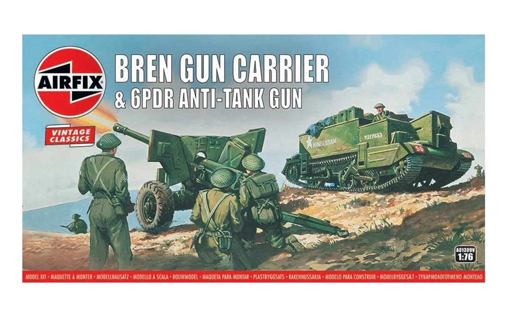 Airfix A01309V 1:76 Bren Gun Carrier & 6PDR Anti-Tank Gun - Vintage Classics
