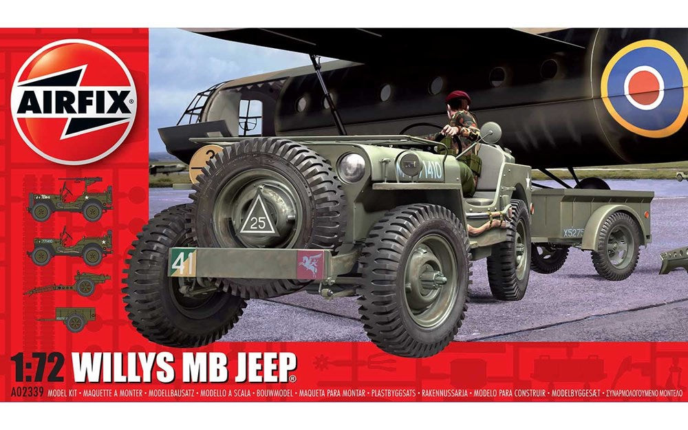 Airfix A02339 1:76 Willys Jeep Trailer &amp; 6PDR Gun