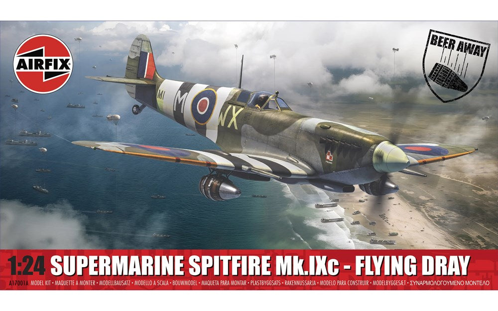 Airfix A17001A 1:24 Supermarine Spitfire Mk.IXc - Flying Dray (with pint glass)