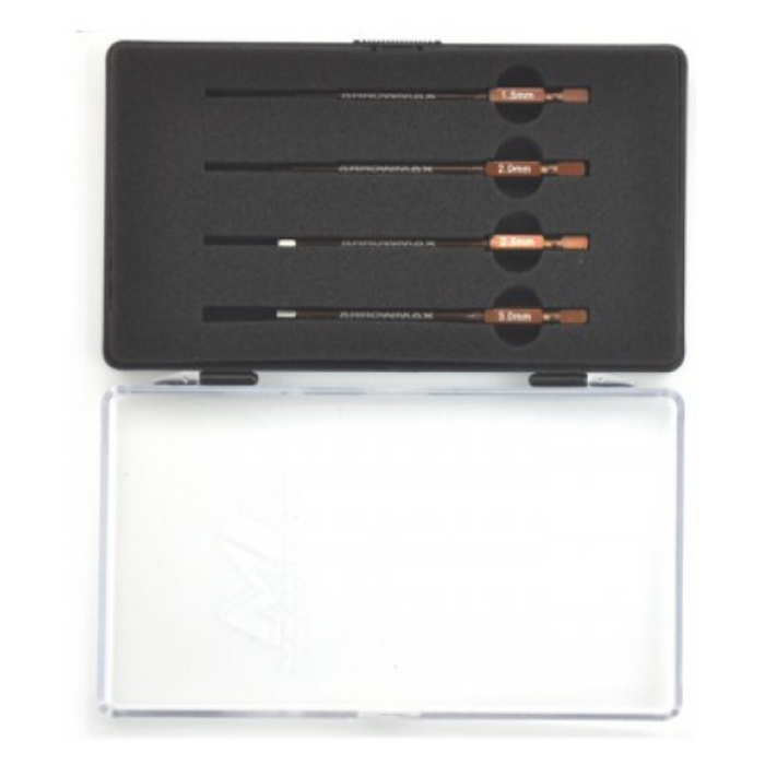 Arrowmax Power Tool Tip Set - 4 Pieces with Plastic Case (1.5, 2, 2.5, 3mm tips)