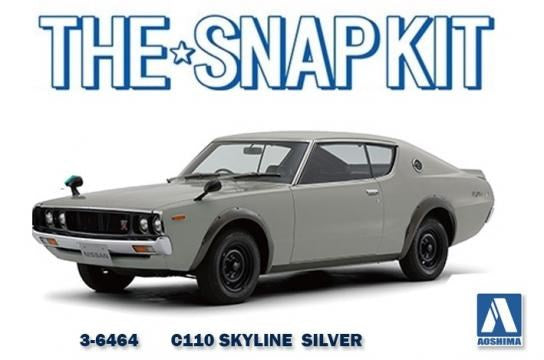 Aoshima 6464 - Snap Kit - 1:32 Nissan C110 Skyline GT-R Silver