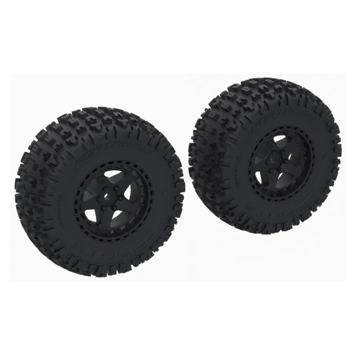 Arrma ARA-1616 dBoots 'Fortress SC' Glued Tire Set, Black (2 pcs) Fits Senton, Fury 223s