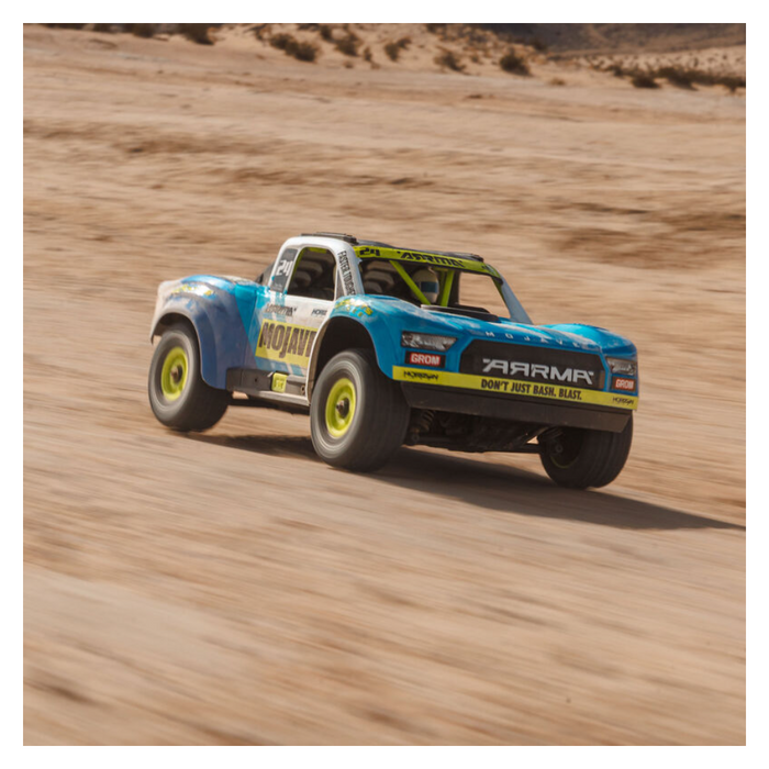 Arrma Mojave Grom Mega 380 Brushed 4X4 Desert Truck RTR with Battery and Charger, Blue/White