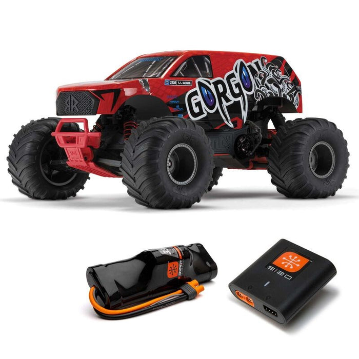 Arrma ARA3230ST2 1/10 Gorgon 4X2 Mega 550 Brushed Monster Truck RTR with Battery & Charger - Red