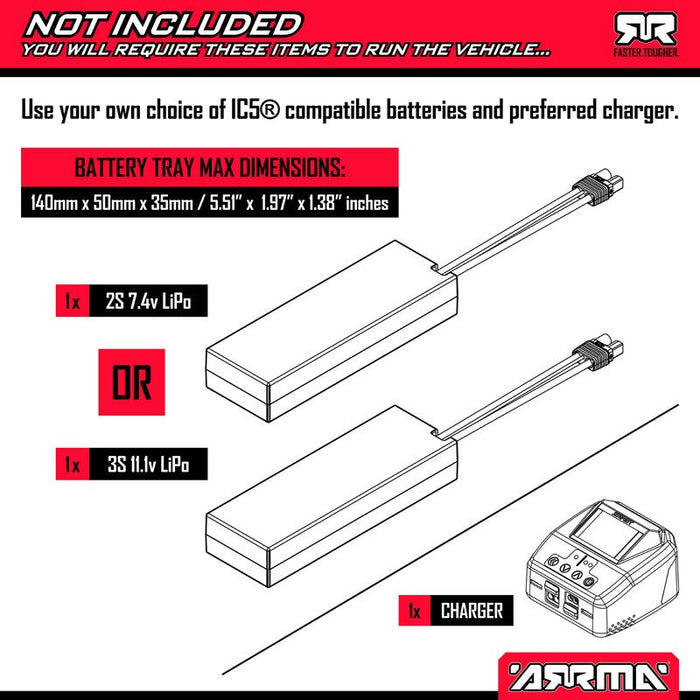 Arrma ARA3537T1 Quake 223S DSC 2WD RTR Brushless Monster Truck, Red