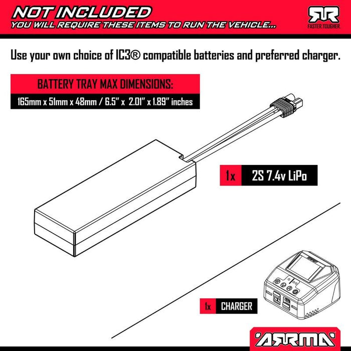 Arrma ARA4202V4T1 1:10 GRANITE MEGA 665 4X4 RTR Brushed Monster Truck, Green (Requires Battery and Charger)