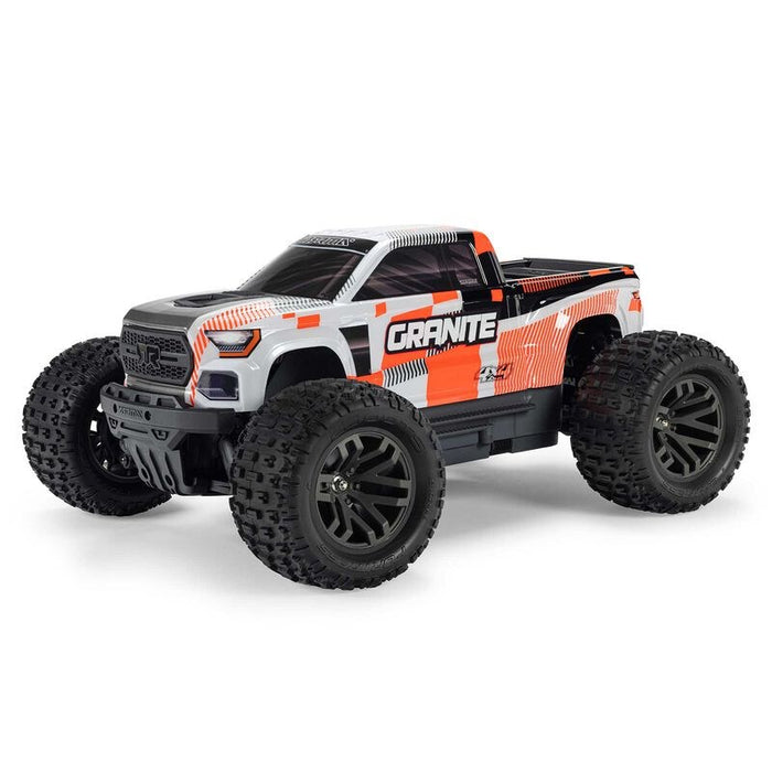 Arrma ARA4202V4T3 1:10 GRANITE MEGA 665 4X4 RTR Brushed Monster Truck, Orange (Requires Battery and Charger)