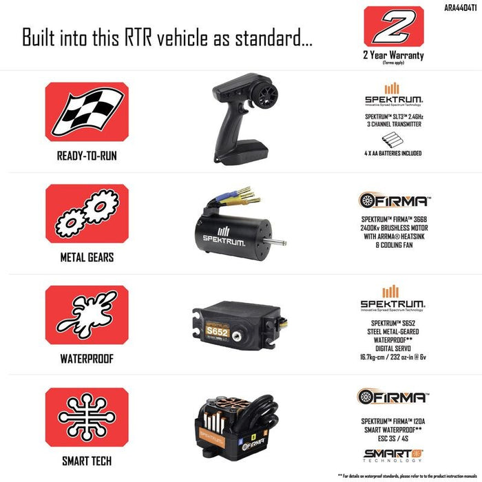 Arrma ARA4404T1 1:8 MOJAVE 4X4 4S BLX Desert Truck RTR, White