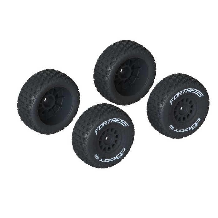 Arrma ARA550117 dBoots 'FORTRESS' Tire Set Glued (Black) (2 Pairs) - Fits Mojave Grom
