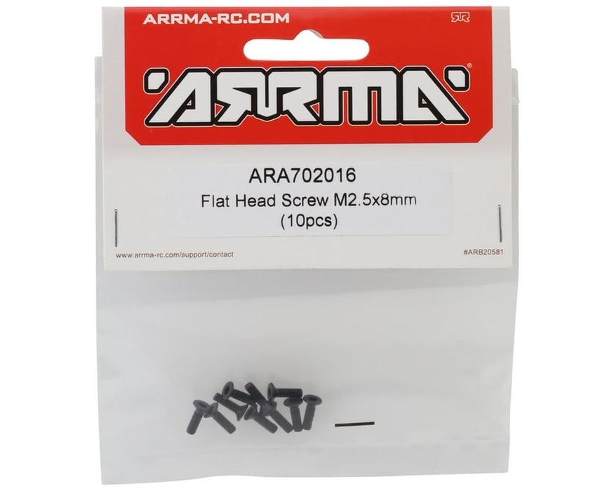 Arrma ARA702016 Flat Head Screw M2.5x8 (10pcs)