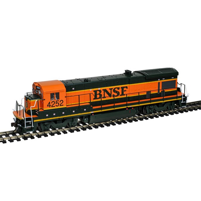 Atlas 10004695 HO GE B23-7 Low Nose - Standard DC - Master(R) Silver -- BNSF Railway #4252 (H1, orange, green, yellow)