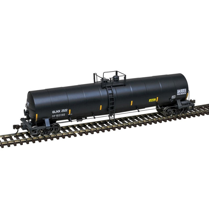 Atlas 20007628 HO ACF 23,500-Gallon Tank Car - Ready to Run - Master(R) -- GLNX #2530 (black, reporting marks only, yellow conspicuity marks)