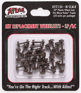 Atlas 22134 N Plastic 33" Low Profile Replacement Wheelsets (24pcs)
