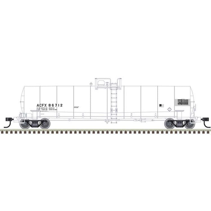 Atlas 50006968 N ACF 23,500-Gallon Tank Car - Ready to Run - Master(R) -- ACFX #86725 (white, reporting marks only)