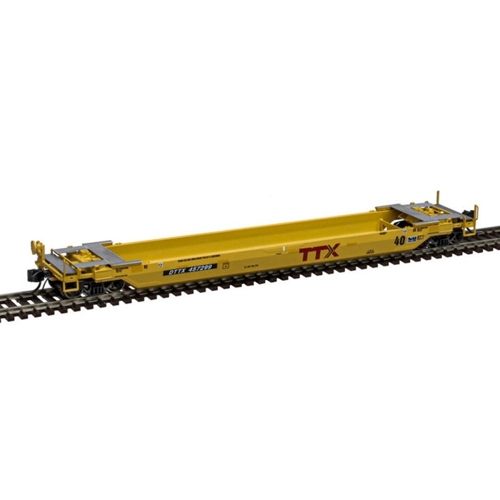 Atlas 50007024 N 40' Rebuilt Well Car - Ready to Run - Master(R) -- TTX DTTX #459066 (Late Repaint, yellow, red, black)