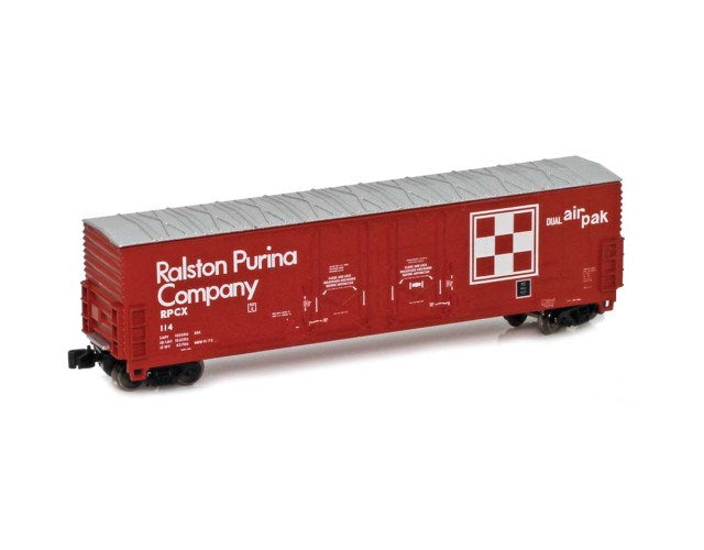 Atlas 75000022 Z Scale Evans 53' Double Plug-Door Boxcar - Master(R) -- Ralson Purina #132 (red, white)