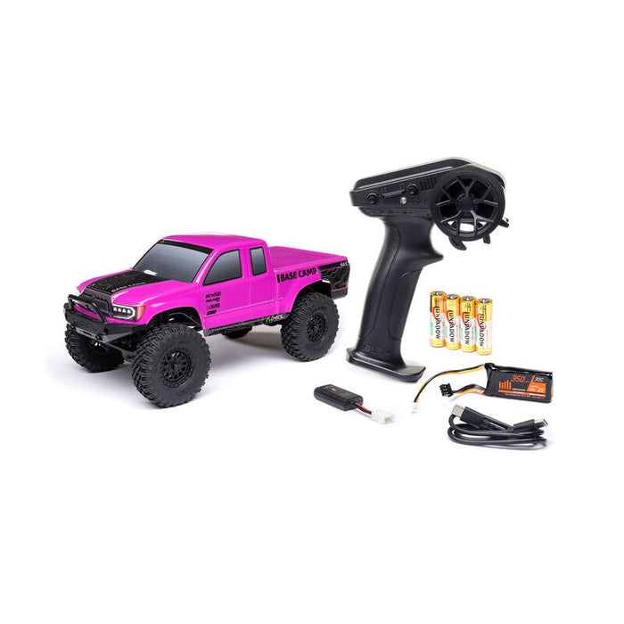 Axial SCX24 1/24 Base Camp 4x4 Rock Crawler Brushed RTR - Pink