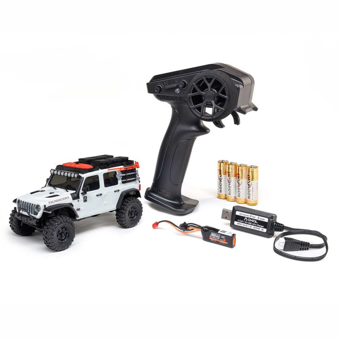 Axial AXI-2261T2 SCX30 Jeep Wrangler JLU 4X4 RTR Brushed Rock Crawler (Battery & Charger Included), White