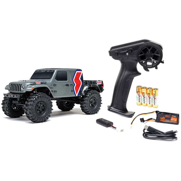Axial AXI-2324 SCX24 1:24 Summit Racing Jeep Gladiator 4x4 Rock Crawler RTR (Battery & Charger Included), Gray