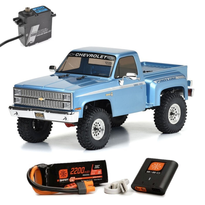 SCX10 III Base Camp Proline 82 Chevy K10 Limited Edition RTR plus Smart G2 Air Powerstage Bundle 2 plus Savox 42kg Water Proof Metal Gear Digital HV Servo