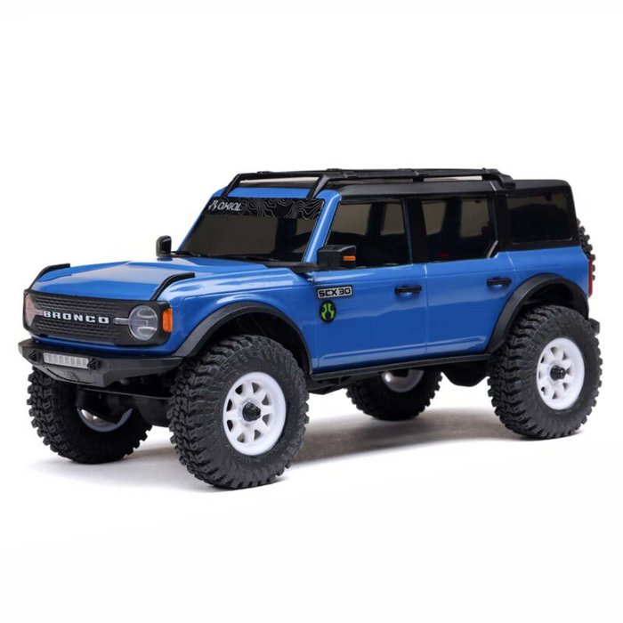 Axial AXI-2048T1 SCX30 Ford Bronco 4X4 RTR Brushed Rock Crawler (Battery & Charger Included), Blue