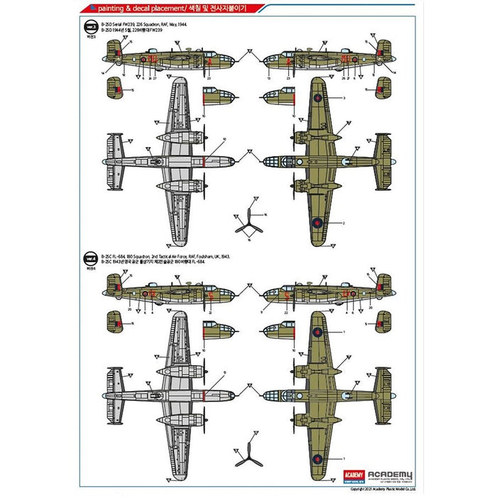 Academy 12339 1:48 RAF B-25C/D "European Theatre"