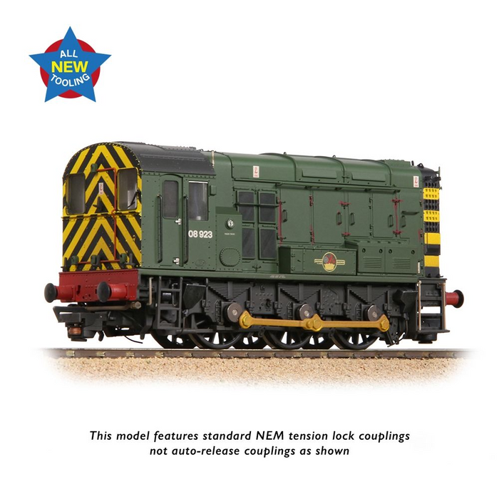 Bachmann Branchline [OO] 35-926 Class 08 08923 BR Green (Wasp Stripes) [W]