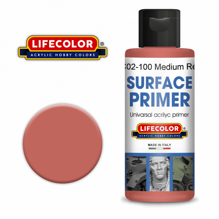 Lifecolor BC02-100 Medium Red Acrylic Primer (100ml)