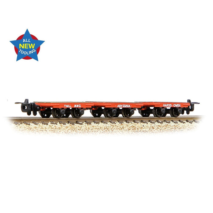 Narrow Gauge [OO9] 393-226 Dinorwic Slate Wagons without sides (3-Pack) in Red