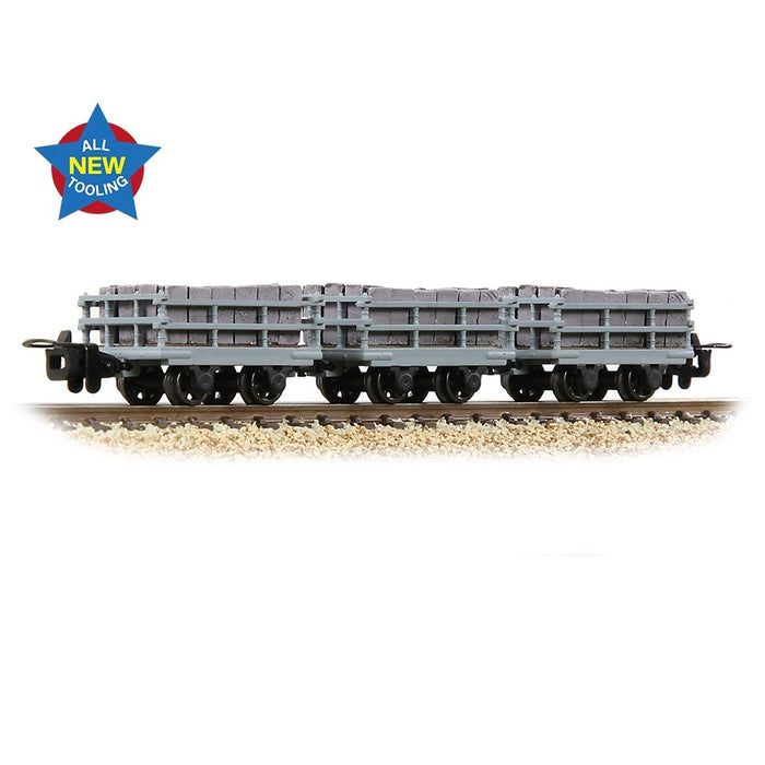 Narrow Gauge [OO9] 393-227 Dinorwic Slate Wagons with sides (3-Pack) in Grey [WL]