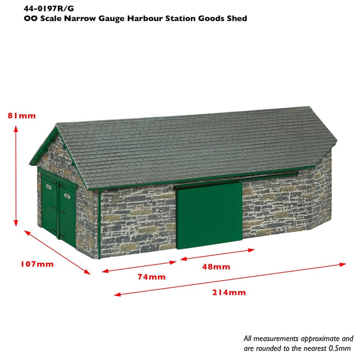 Scenecraft [1:76] 44-0197G (OO9) Harbour Station Goods Shed - Green