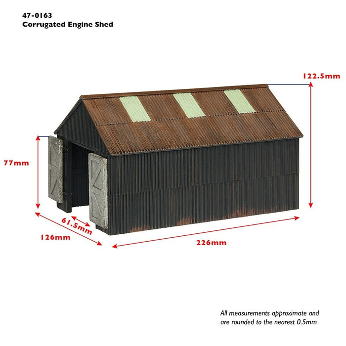 Scenecraft 47-0163 [NG7/O-16.5] 1:43 Narrow Gauge Corrugated Engine Shed