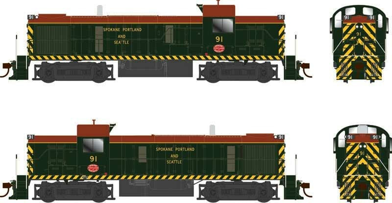 Bowser 25232 HO Alco RS3 Phase 3 - Spokane, Portland & Seattle #94 (As-Delivered, black, yellow, brown) - LokSound & DCC