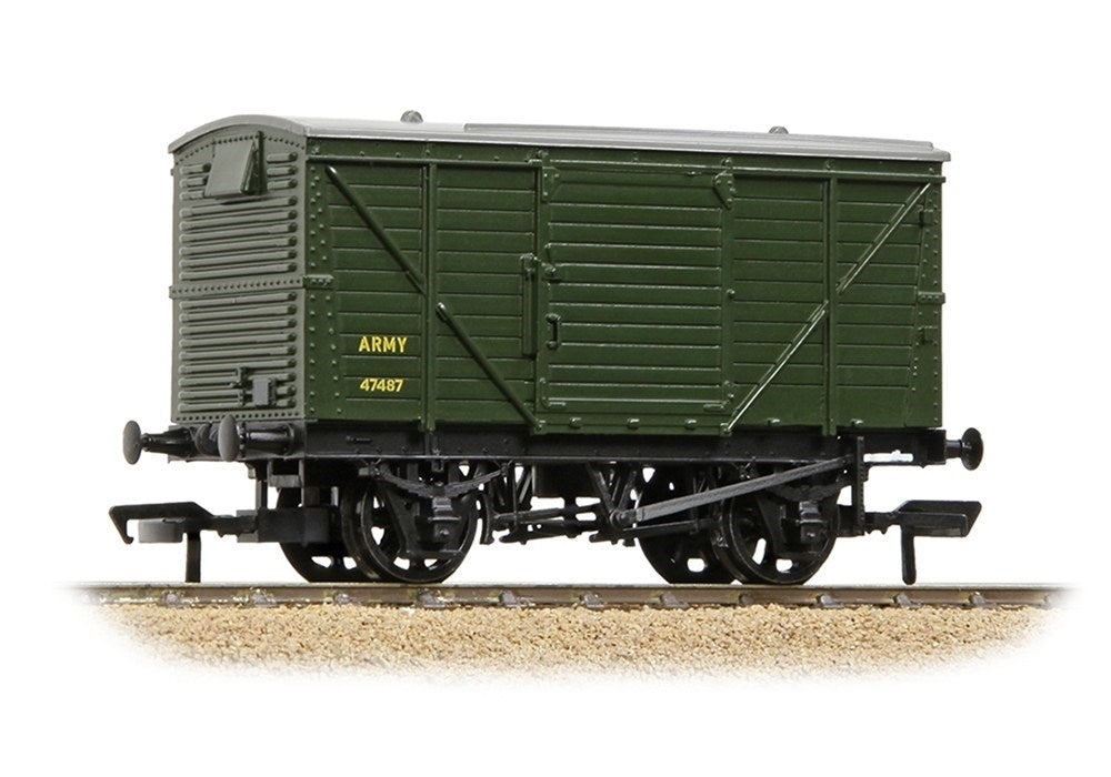 Bachmann Branchline 37-806A [OO] 1:76 LMS 12T Planked Ventilated Van ARMY