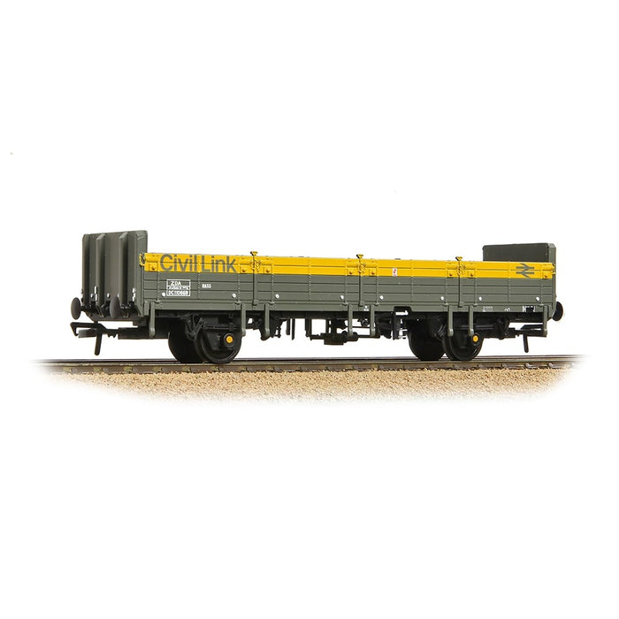 Branchline [OO] 38-047 BR ZDA 'Bass' Open Wagon Low Ends in BR Eng. 'Civil Link' Grey & Yellow