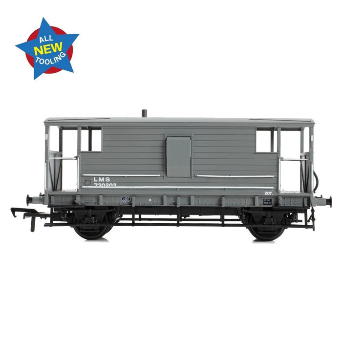 Bachmann Branchline 38-976 [OO] 1:76 LMS 20T Brake Van LMS (LMS) Grey