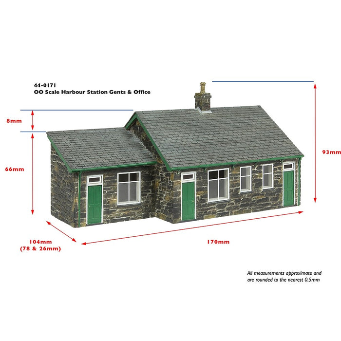 Branchline [OO] 44-0171R Scenecraft Harbour Station Gents and Office - Red