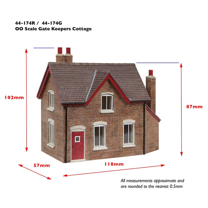Scenecraft 44-0174R [OO] 1:76 Gatekeeper's Cottage with Red detail