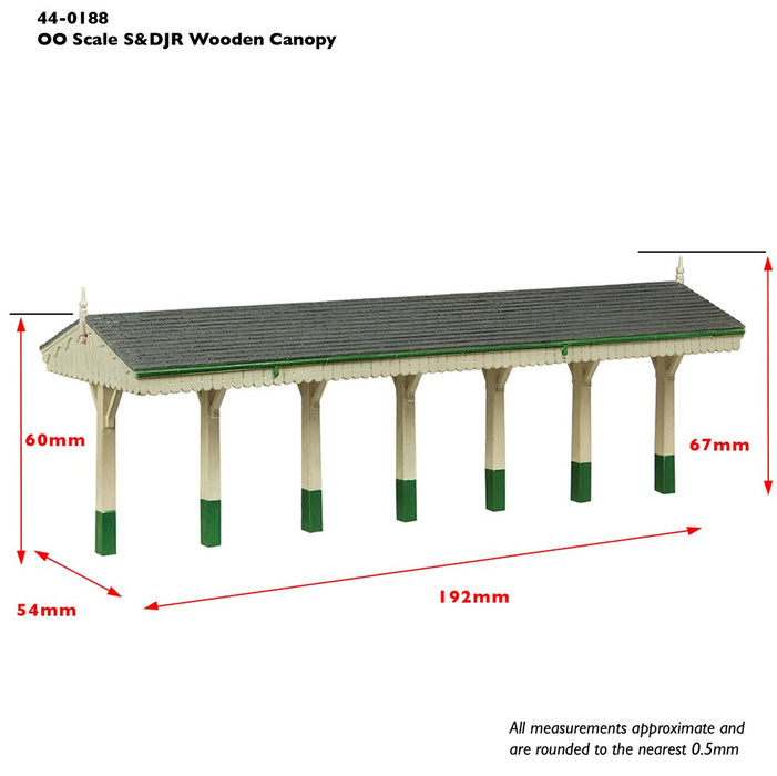 Branchline [OO] 44-0188A S&DJR Wooden Canopy in Green and Cream