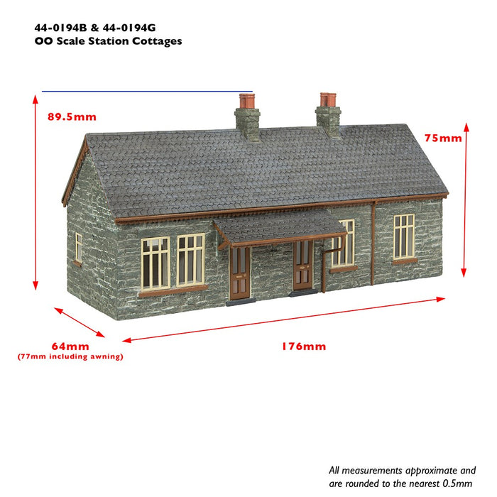 Scenecraft [1:76] 44-0194B Narrow Gauge (OO9) Station Cottages Brown