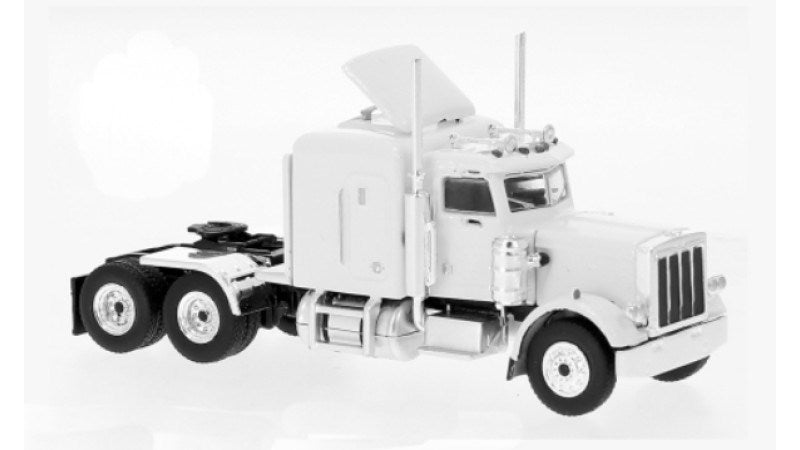 Brekina Automodelle 10224 HO Peterbilt 359 63" Sleeper Truck Tractor Kit - Undecorated White