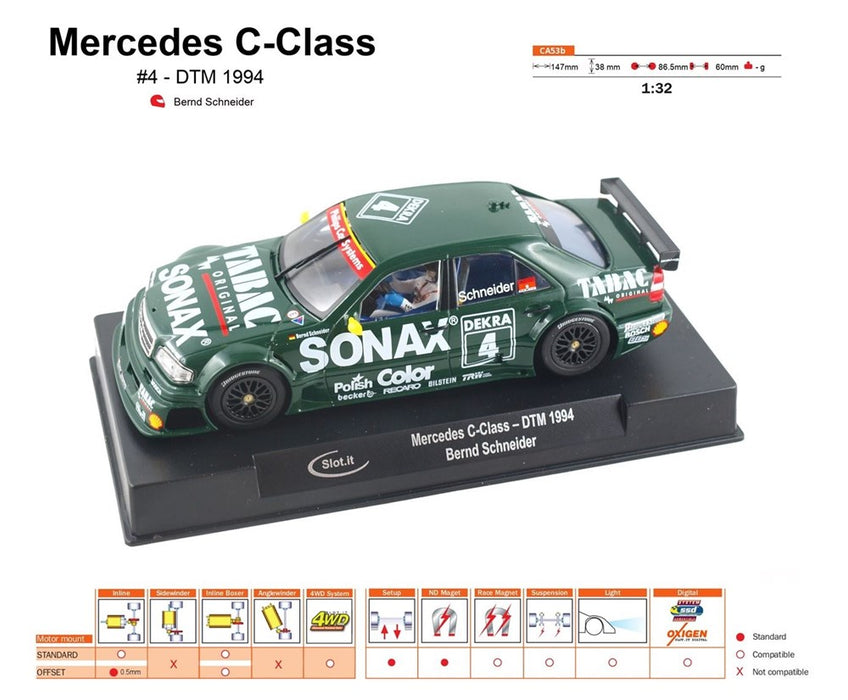 Slot.it CA53b Mercedes C-Class DTM 1994, No.4 Bernd Schneider