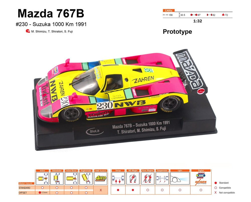 Slot.it CA60a Mazda 767B #230 - Suzuka 1000 Km 1991