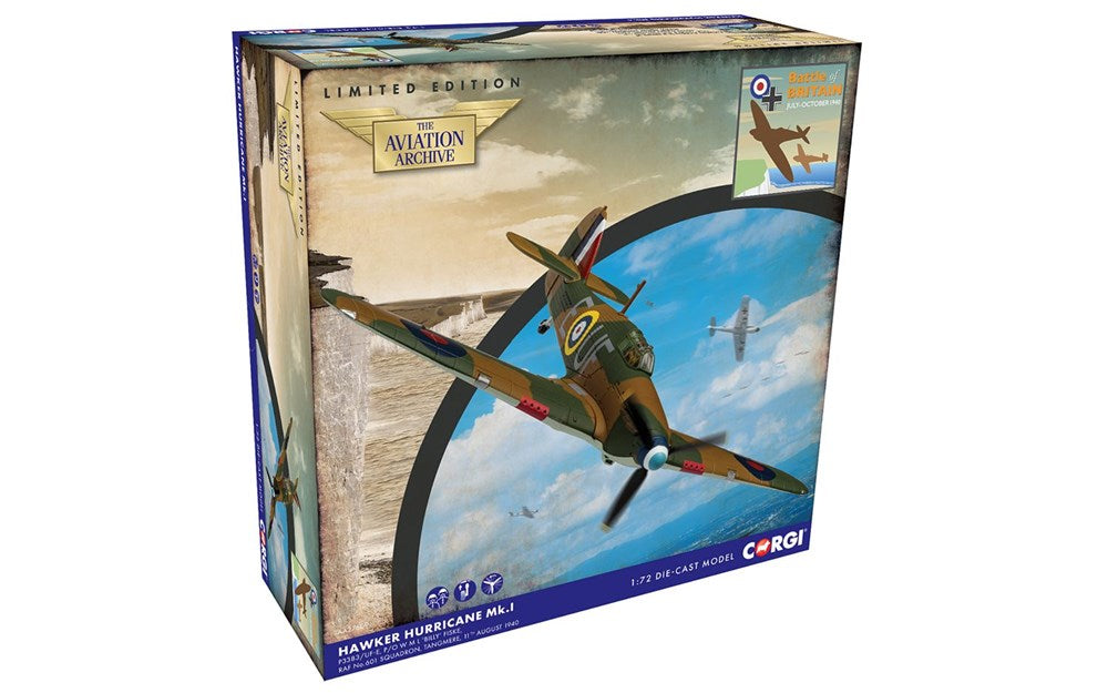 Corgi AA27609 1:72 Hawker Hurricane Mk.I - RAF No.601 - P/O 'Billy' Fiske (Battle of Britain 85)